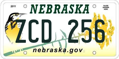 NE license plate ZCD256