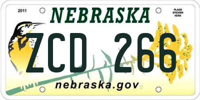 NE license plate ZCD266
