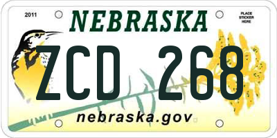 NE license plate ZCD268