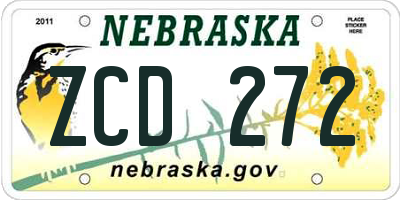 NE license plate ZCD272