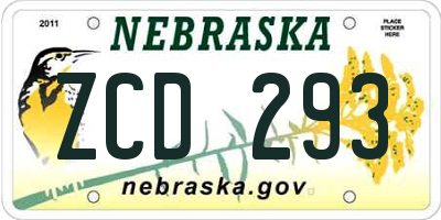 NE license plate ZCD293