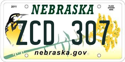 NE license plate ZCD307