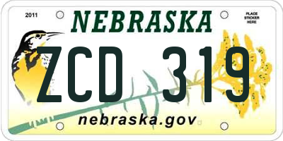 NE license plate ZCD319
