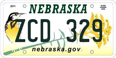 NE license plate ZCD329