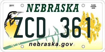 NE license plate ZCD361