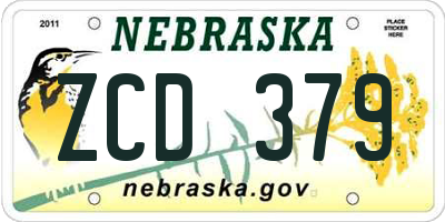 NE license plate ZCD379