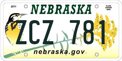 NE license plate ZCZ781