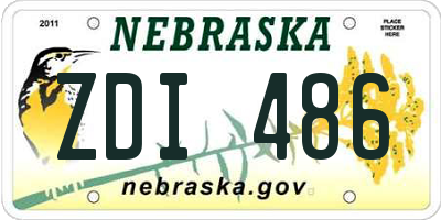 NE license plate ZDI486