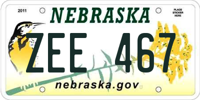 NE license plate ZEE467