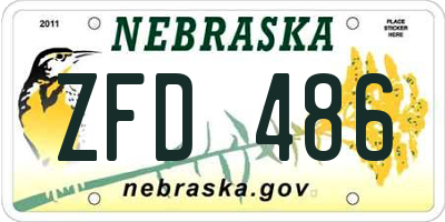 NE license plate ZFD486