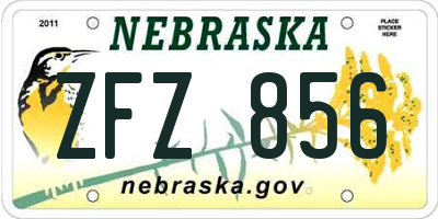 NE license plate ZFZ856