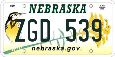 NE license plate ZGD539