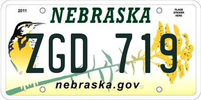 NE license plate ZGD719