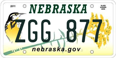 NE license plate ZGG877