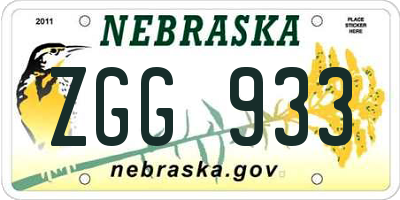 NE license plate ZGG933