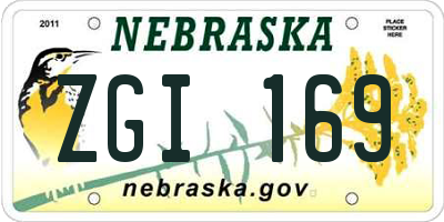 NE license plate ZGI169