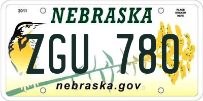 NE license plate ZGU780