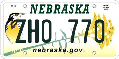 NE license plate ZHO770