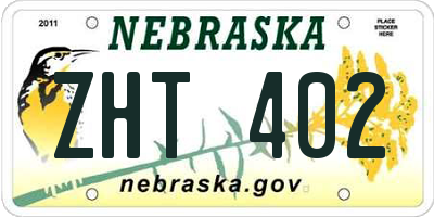 NE license plate ZHT402