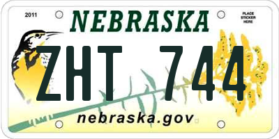 NE license plate ZHT744