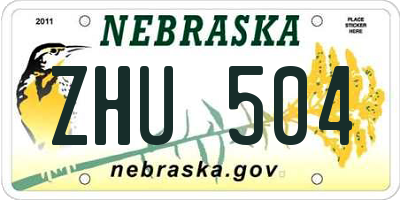 NE license plate ZHU504