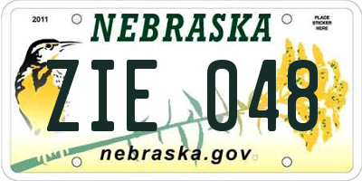 NE license plate ZIE048