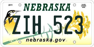NE license plate ZIH523