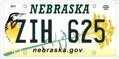 NE license plate ZIH625
