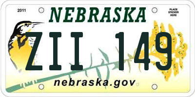 NE license plate ZII149