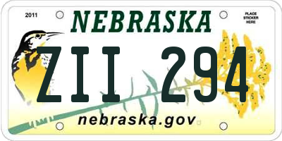 NE license plate ZII294