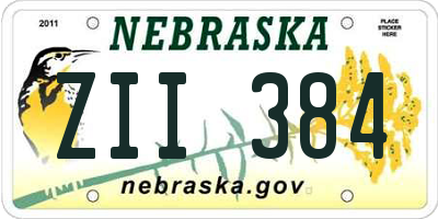 NE license plate ZII384