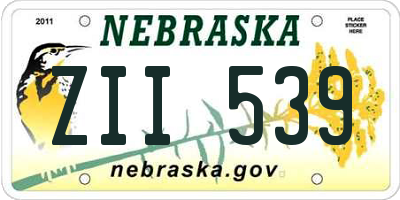 NE license plate ZII539
