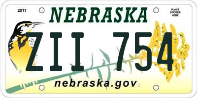 NE license plate ZII754