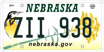 NE license plate ZII938