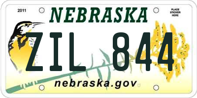 NE license plate ZIL844