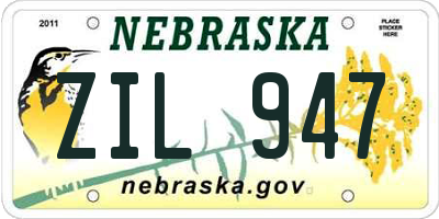 NE license plate ZIL947