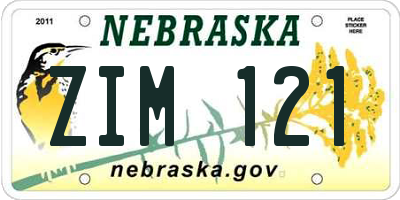 NE license plate ZIM121