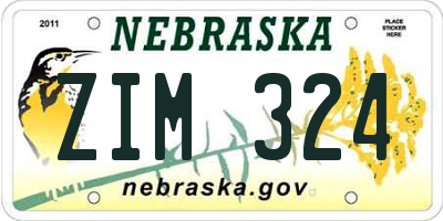 NE license plate ZIM324