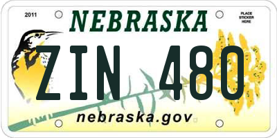 NE license plate ZIN480