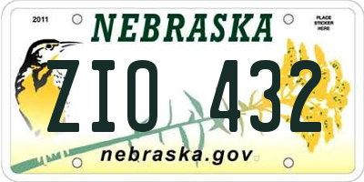 NE license plate ZIO432