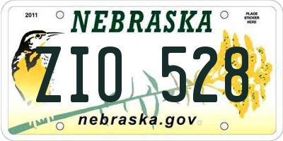 NE license plate ZIO528
