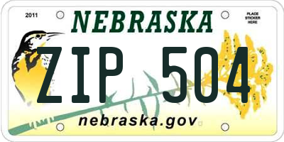 NE license plate ZIP504
