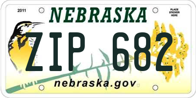 NE license plate ZIP682