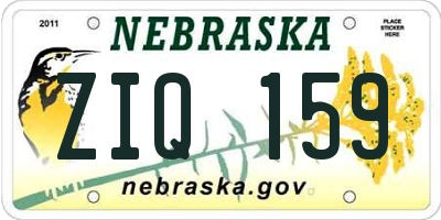 NE license plate ZIQ159