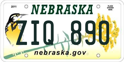 NE license plate ZIQ890