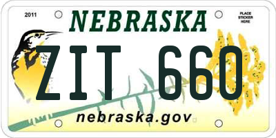 NE license plate ZIT660