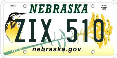 NE license plate ZIX510