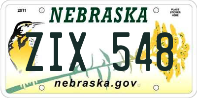 NE license plate ZIX548