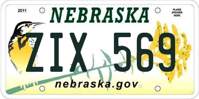 NE license plate ZIX569