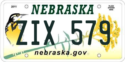 NE license plate ZIX579